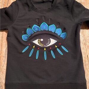 Kenzo Kids Black Sweatshirt with Blue Eye Design